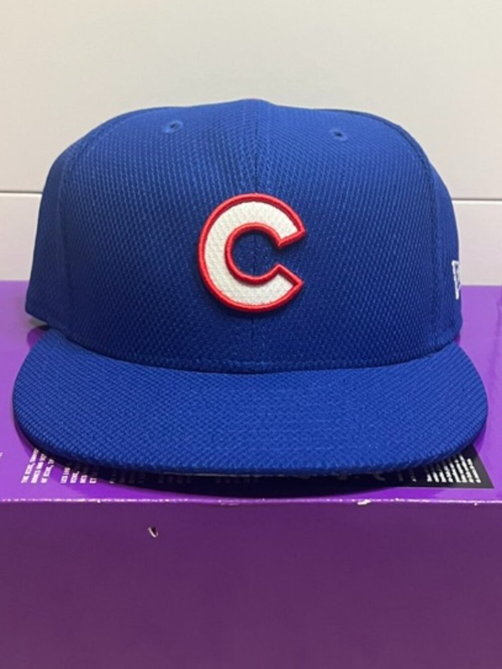 Chicago Cubs New Era Blue Batting Practice BP Fitted Baseball Cap Hat Size 7 3/8